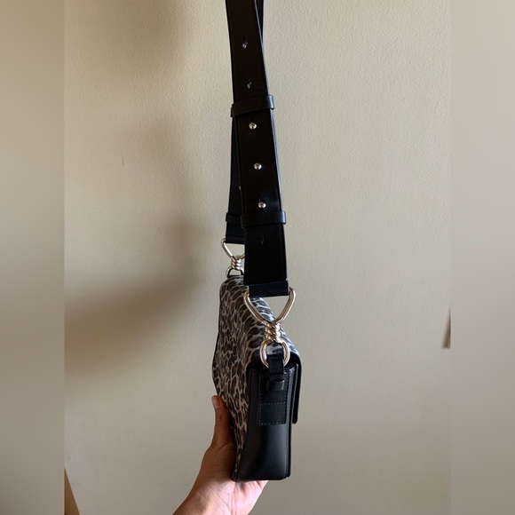 ALLSAINTS Lepi Medium Leopard Print Suede and Crossbody Bag - Picture 6 of 6